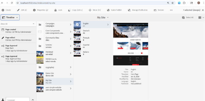 Workflow Timeline